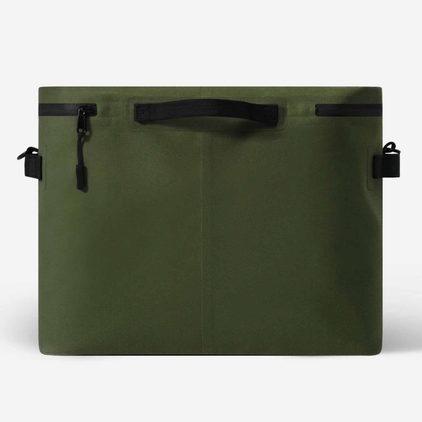 Green NIPPY esky drink cooler from behind showing handle on back large enough to fit your hand through