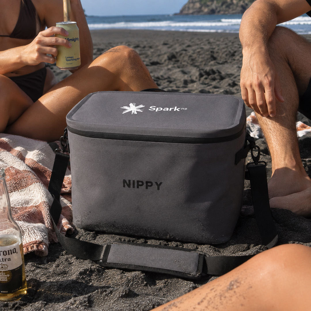 Custom branded Grey NIPPY cooler for corporate and bulk orders